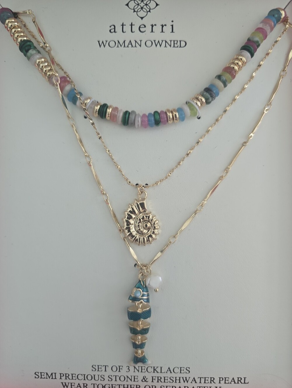 Viral Glass Beaded Necklace Trio Nwt